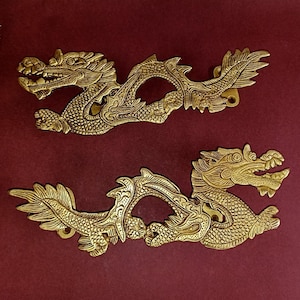 10,5" inch drakenvorm deurkrukset | Messing unieke mythologie schepsel thema grijper | Restaurantdeur hardware decor
