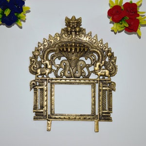 11" Inches Hinduism Wall Decor Art | Brass Prabhavali Photo Frame