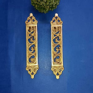 Flourish Handicraft Door Handle Decor | Brass Tibetan Theme Office Door Puller Set Hardware KWB