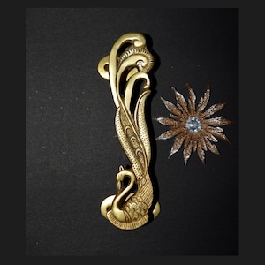 Peafowl Bird Brass Door Handle | Peacock Design Door Pull | 7&#39;&#39; Inches Door Hardware