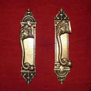 Traditional Elephant Handle Pair | Brass Ethnic Door Accessories