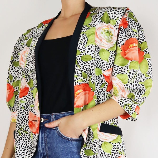 Leichter Blazer Vintage Rosen ( Gr. M/L )