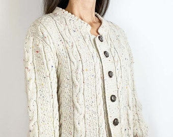 Vintage Cardigan Beige Melange ( Size M )