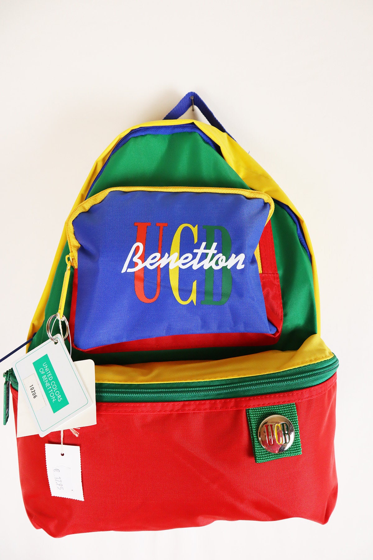 benetton laptop backpack United Colors of Be Rolltop Backpack, Faded Denim : Electronics block technical fabric Laptop Compartment Construction Laptop Backpack