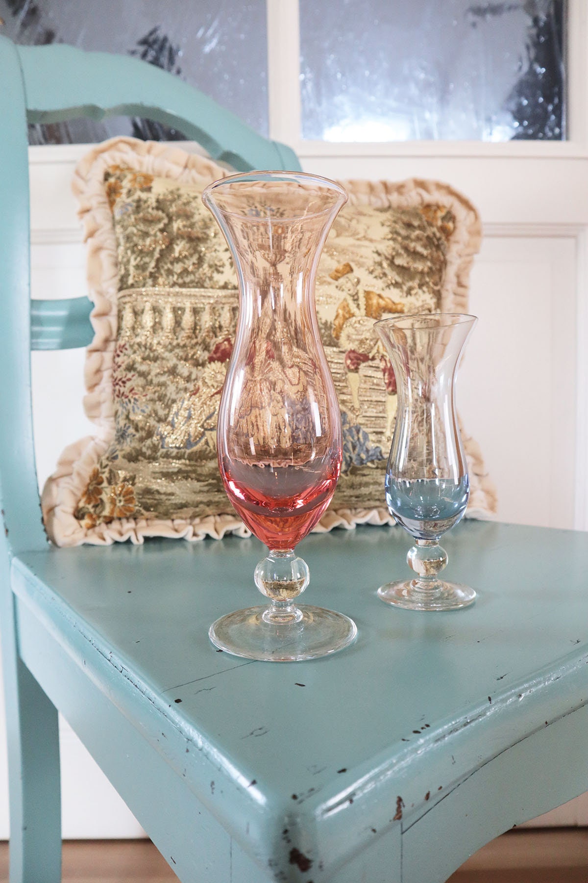 Ensemble de Verre Pastel Vintage