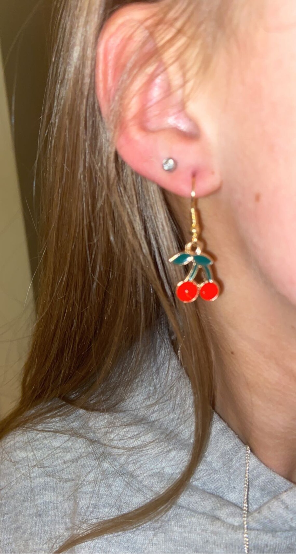 Cherry earrings Etsy