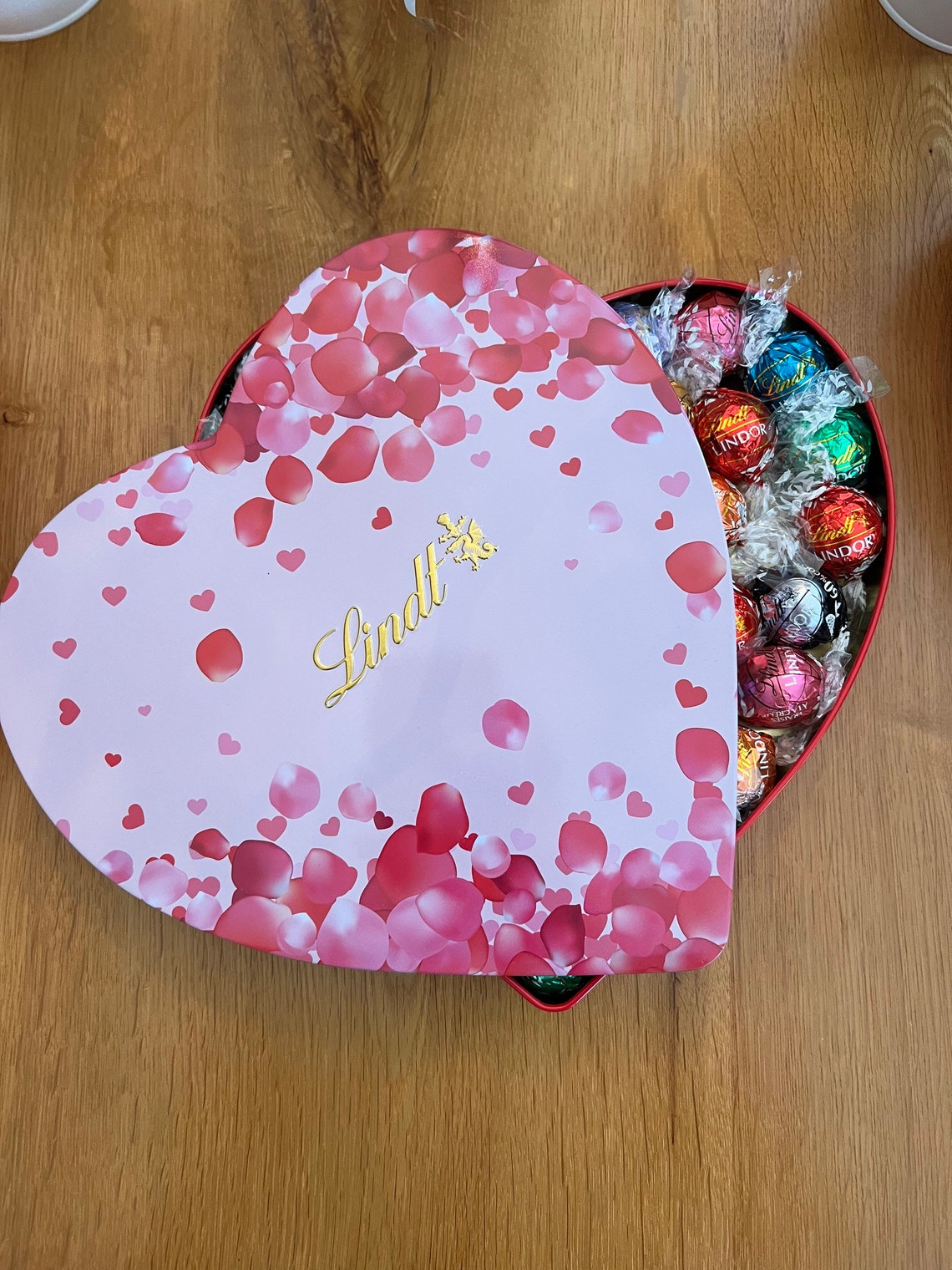Lindt Heart Tin With Mixed Lindt Lindor Chocolates Etsy UK