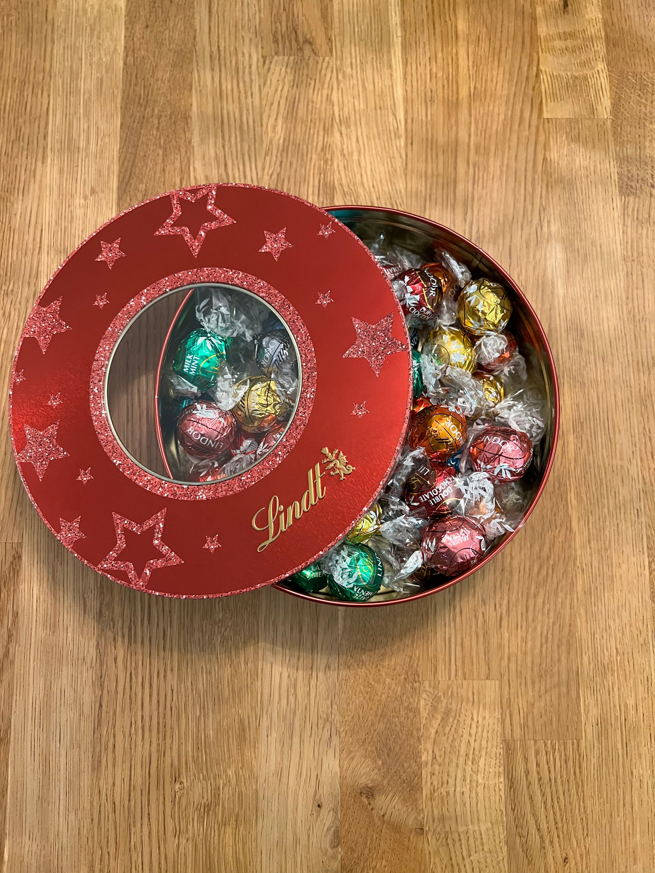 Lindt Round Tin With Mixed Lindt Lindor Chocolates Etsy UK