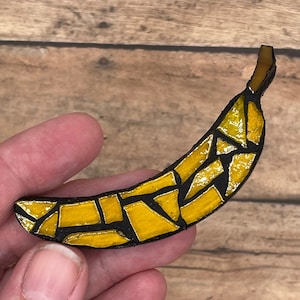 Banana Stained Glass Mosaic ( magnet or ornament )