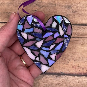 Heart Stained Glass Mosaic ( magnet or ornament )