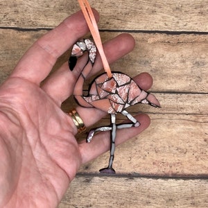 Flamingo Stained Glass Mosaic ( magnet or ornament )