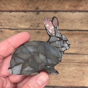 Bunny Rabbit Stained Glass Mosaic ( magnet or ornament )