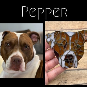 Your Dog/ Cat -Custom Dog / Cat Mosaic Glass Magnet or Ornament