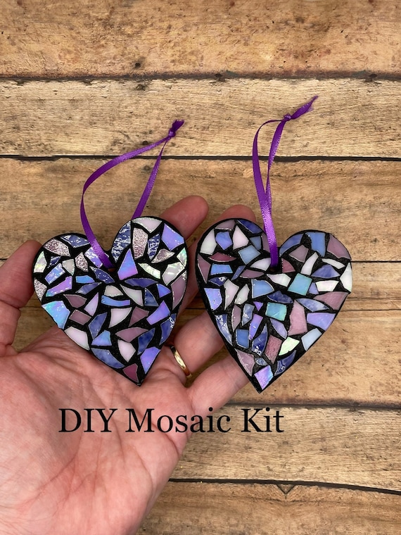 DIY Mosaic Kit - Heart Ornament- Craft Kit