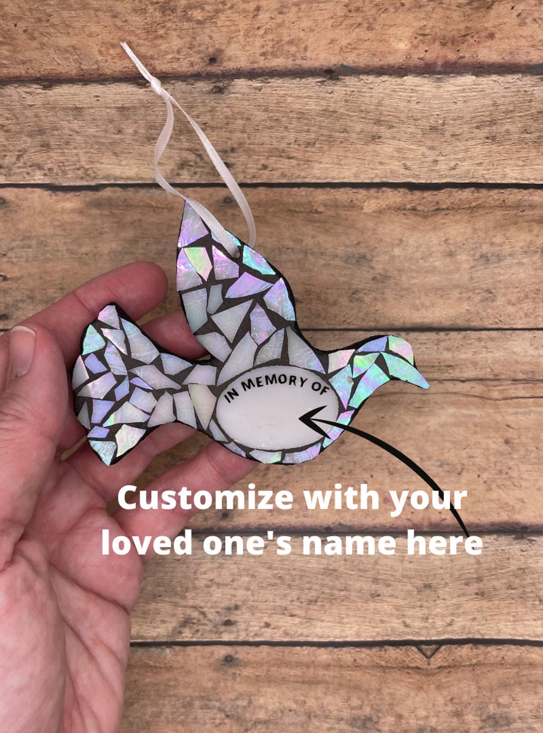 Custom Stained Glass Dove Ornament - Memorial Gift - Etsy