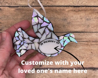 Dove - In Memory of - Customized Ornament- Memorial Gift- In Loving Memory