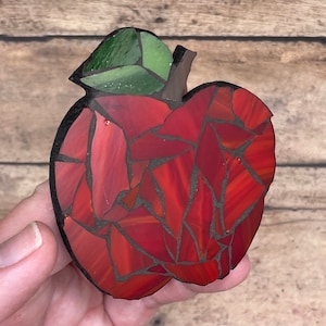Apple Stained Glass Mosaic ( magnet or ornament )