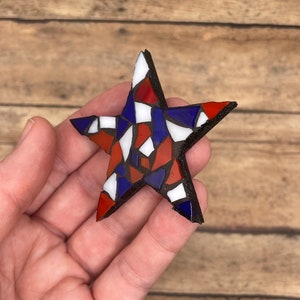 Stern Buntglas Mosaik (Magnet oder Ornament)