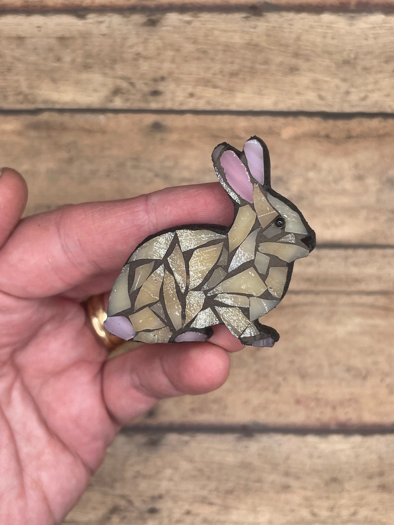 Bunny Rabbit Stained Glass Mosaic ( Magnet or Ornament ) - Etsy