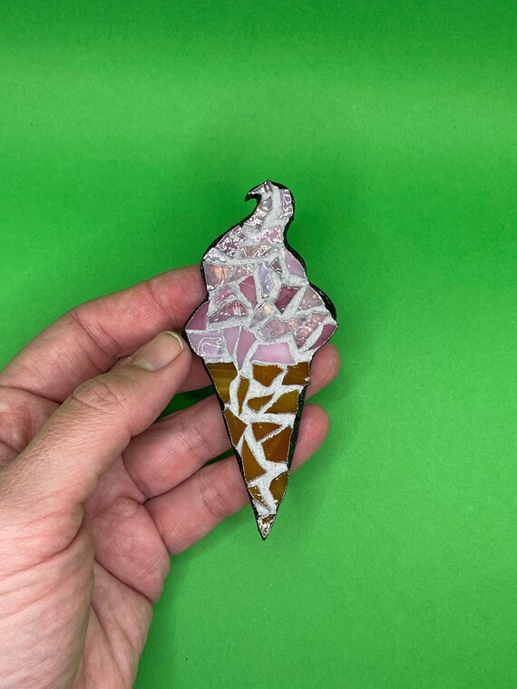 Ice Cream Cone Glass Mosaic Etsy