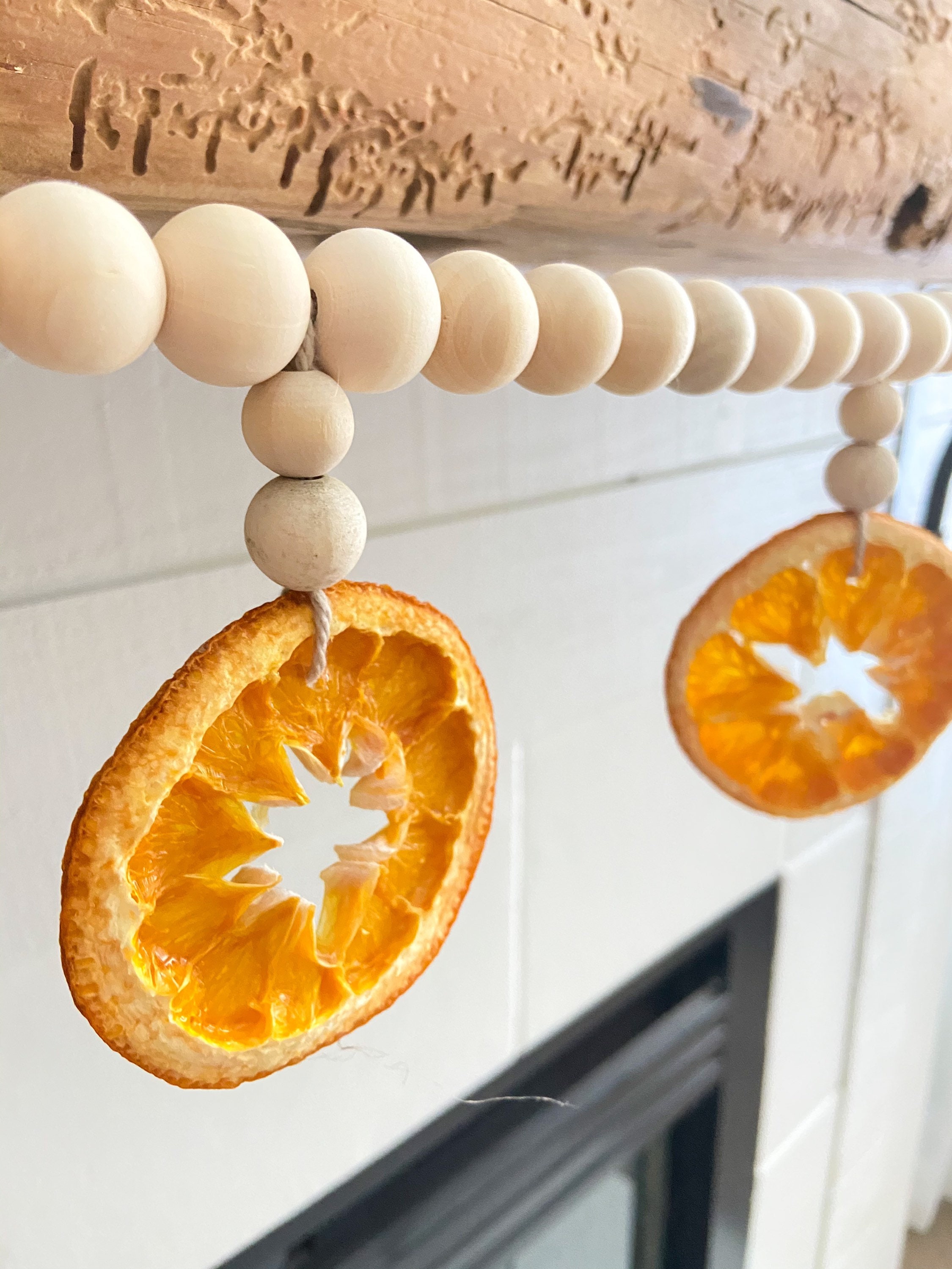 Dried Orange Slice Wood Bead Christmas Garland Etsy