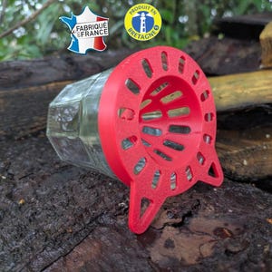 Lot de 3 à 50 pièges à frelons asiatique pour pot en verre de confiture TO82 2 attaches, couleur personnalisable à suspendre pour apiculture
