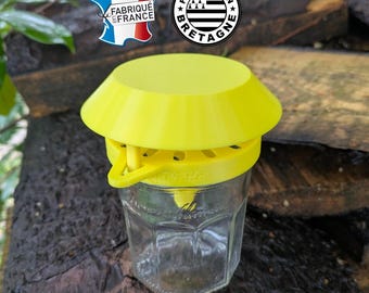 Packung mit 3 bis 500 Asiatischen Hornissenfallen für Glas-Marmeladengläser TO82 mit 3 Clips und einer schützenden Regenhülle