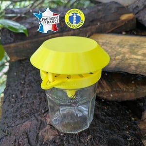 Lot de 3 à 500 pièges à frelons asiatique pour pot en verre de confiture TO82 3 attaches, avec un toit de protection contre la pluie