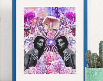 Psychedelic Art | Visionary Art Print | Goddess Art | Divine Feminine Art | Third Eye | Ajna Art | Sacred Feminine Wall Decor | Mystical Art
