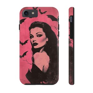 Gothic Vampire Phone Case Pink Retro Horror Pin Up Halloween iPhone Samsung Goth Witch Case image 7