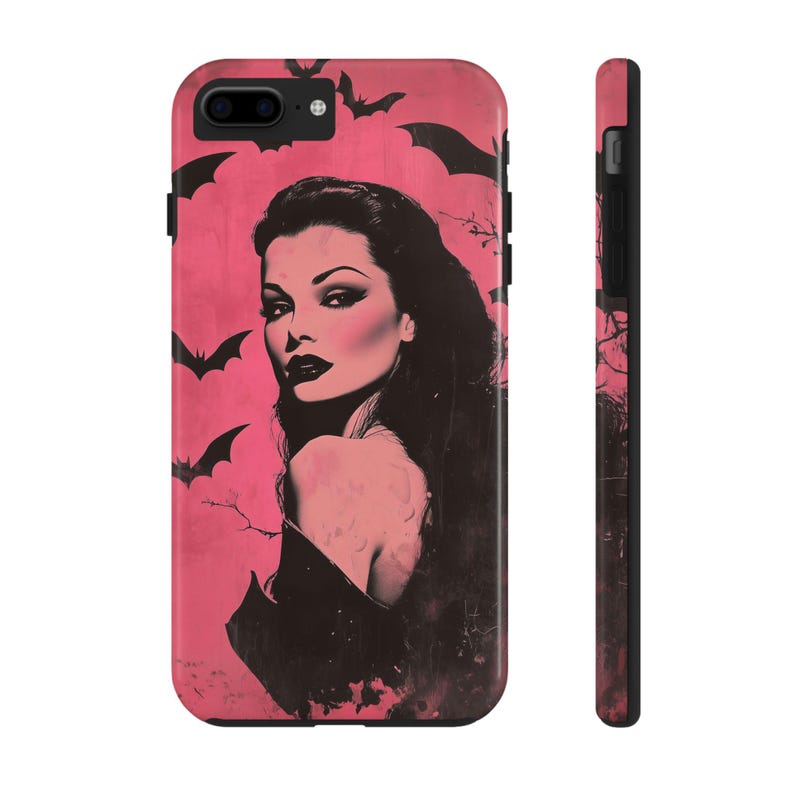 Gothic Vampire Phone Case Pink Retro Horror Pin Up Halloween iPhone Samsung Goth Witch Case image 5