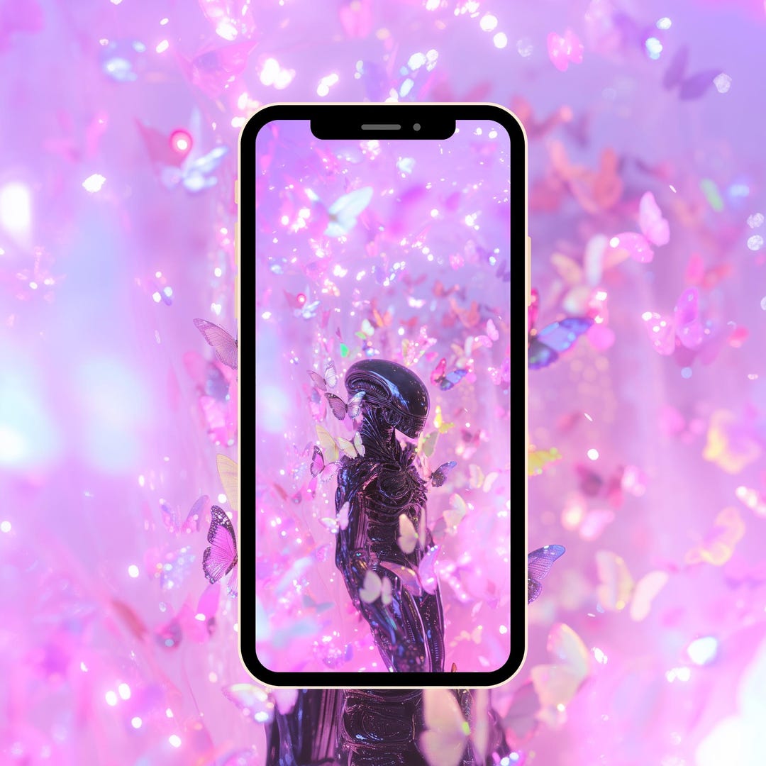 Butterfly Alien - Whimsical Alien Fantasy Phone Wallpaper ...