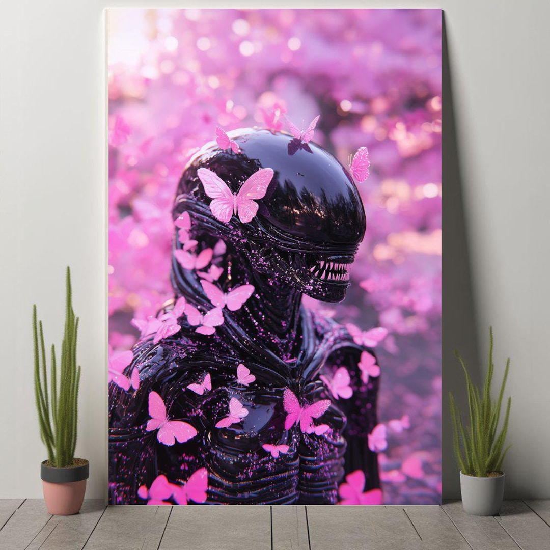 Alien Creature Art Print, Surreal Butterfly Fantasy, Dark Sci-fi Decor ...
