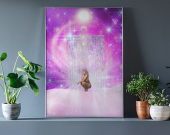 2/22/22 | Portal Collage Art | Divine Feminine Art Print | Ethereal, Glittery Wall Art | Consciousness & Awakening Art Print | Feminine Art