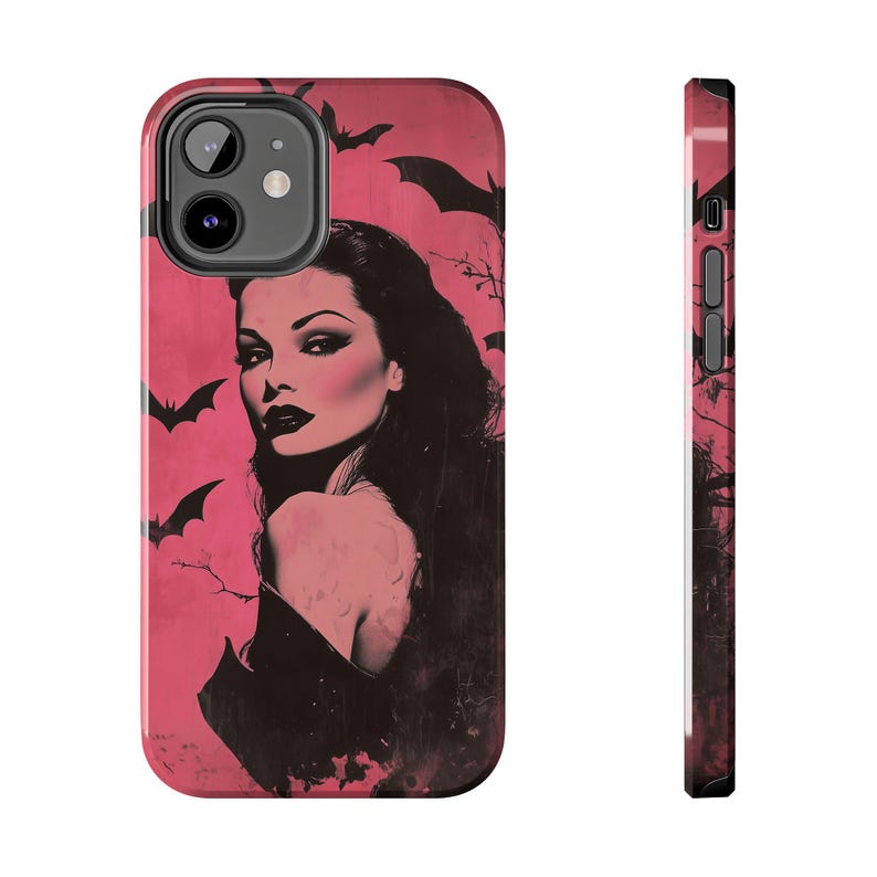 Gothic Vampire Phone Case Pink Retro Horror Pin Up Halloween iPhone Samsung Goth Witch Case image 9