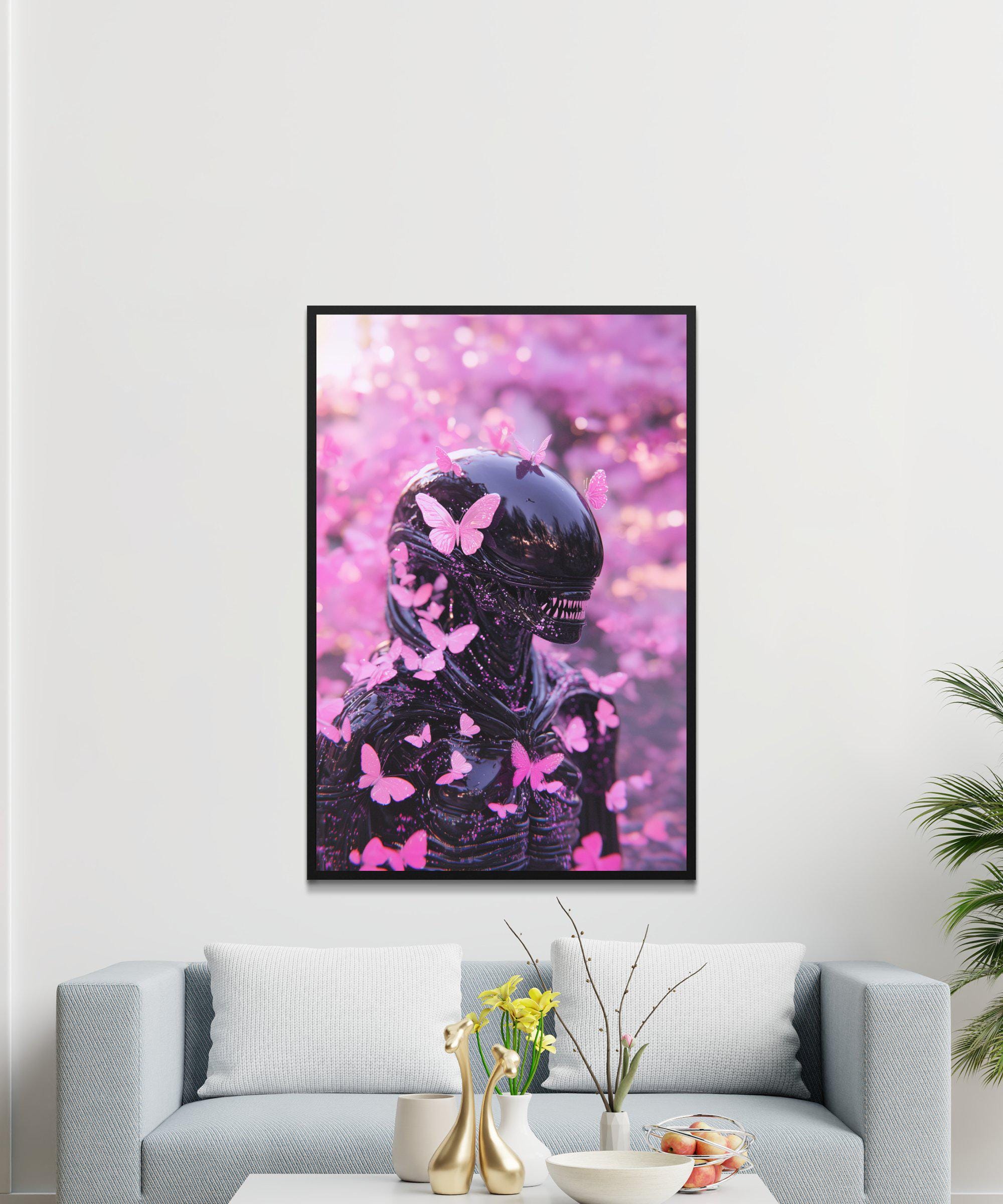 Alien Creature Art Print, Surreal Butterfly Fantasy, Dark Sci-fi Decor ...