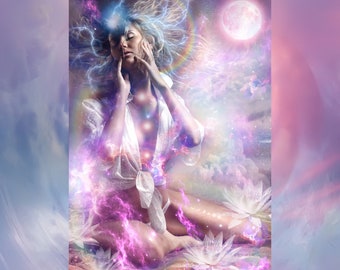 Powerful Goddess Art Print | Divine Feminine Print | Goddess Wall Art | Wall Art Feminine | Angelic Being | Higher Self