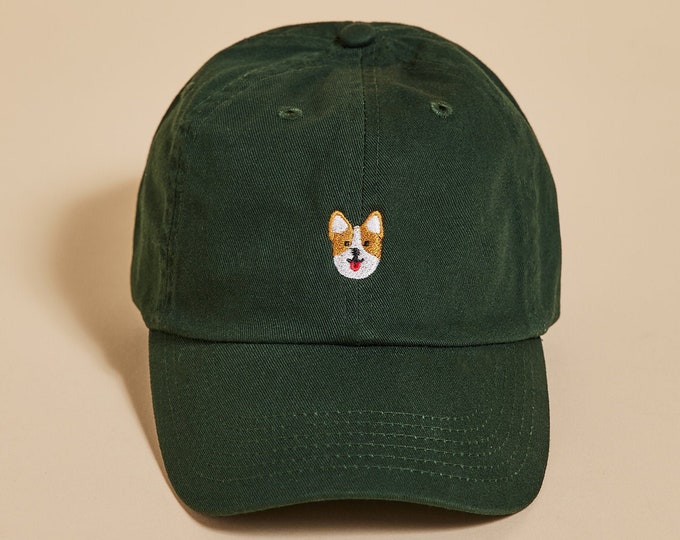 Welsh Corgi Baseball Hat, Jack Russell Gifts, Corgi Gifts, Embroidered Dad Cap, Unstructured Six Panel, Adjustable Strap Back, Pet Lover