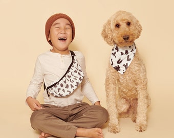 Matching Dog and Owner Outfits, Hooman and me, Dog Bandana, Fanny Pack for dog owner, Dog owner matching, Cute Fanny Pack, Cute Bandana