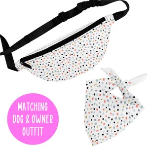 Matching Dog and Owner Outfits, Hooman and me, Dog Bandana, Fanny Pack for dog owner, Dog owner matching, Cute Fanny Pack, Pattern Bandana