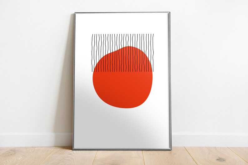 Minimal Wall Decor Wall Art Red Dot Poster Etsy