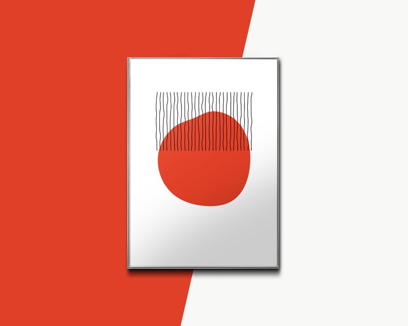 Minimal Wall Decor Wall Art Red Dot Poster Etsy