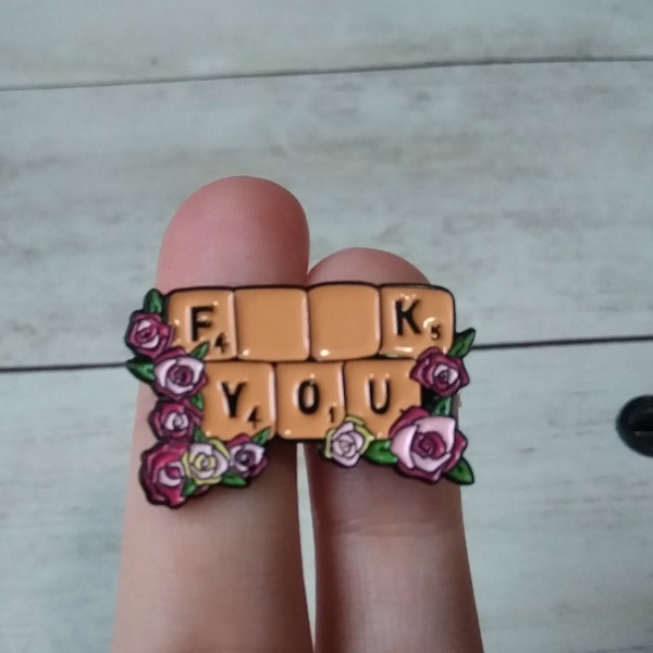 Fuck You Scrabble Badge Pin