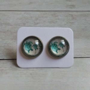 Mom Turtle and Baby Turtle Stud Earrings