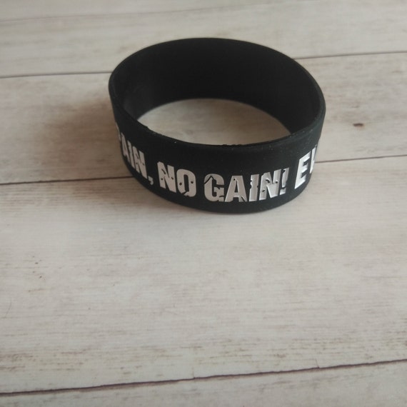 Motivational Exercise Wrist Band Bracelets 5 No Pain No Gain Wristbands 