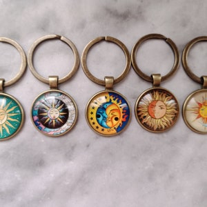 Moon and Sun Keychain
