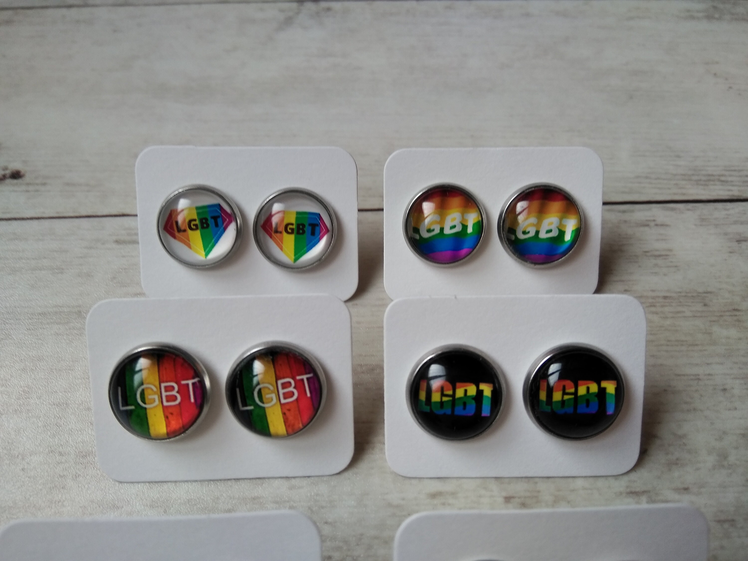 Set of 10 LGBT Stud Earrings Gay Lesbian Transexual Bisexual - Etsy UK