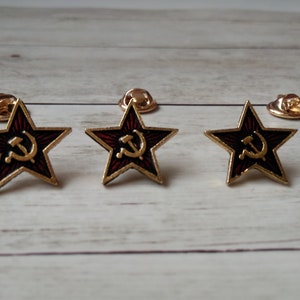 Insignia de pin socialista comunista de la estrella soviética de la hoz y el martillo de la URSS image 3