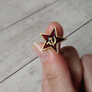 Insignia de pin socialista comunista de la estrella soviética de la hoz y el martillo de la URSS image 6