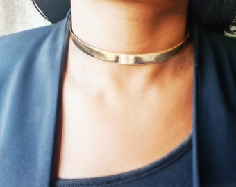 Gold Metal Choker - Etsy UK
